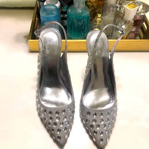 Silver holiday sling back - Picture 1 of 2